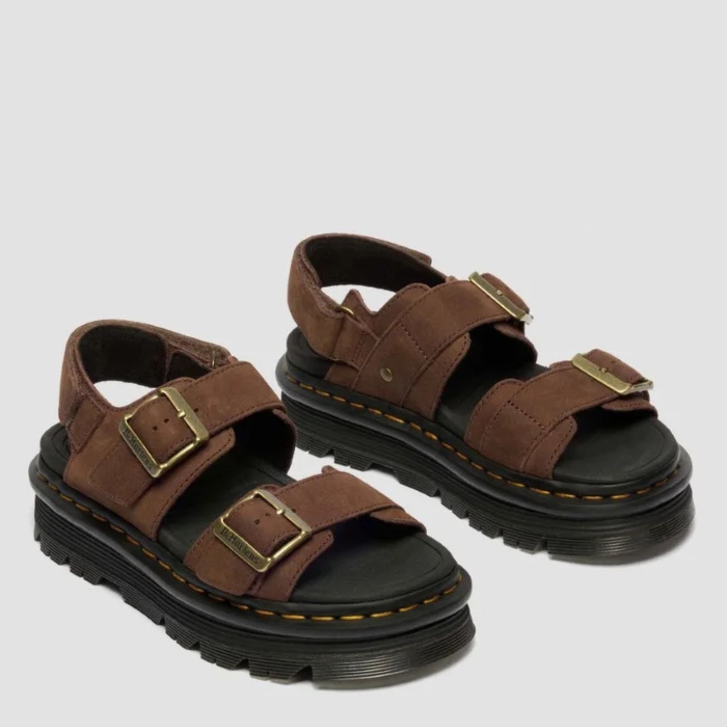 DR MARTENS UNISEX ZEBZAG SANDAL - SEPIA BROWN TUMBLED NUBUCK
