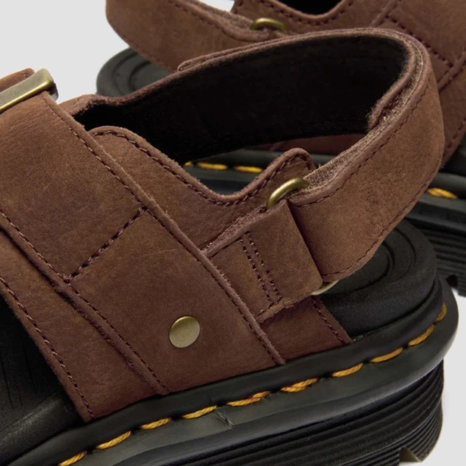 DR MARTENS UNISEX ZEBZAG SANDAL - SEPIA BROWN TUMBLED NUBUCK