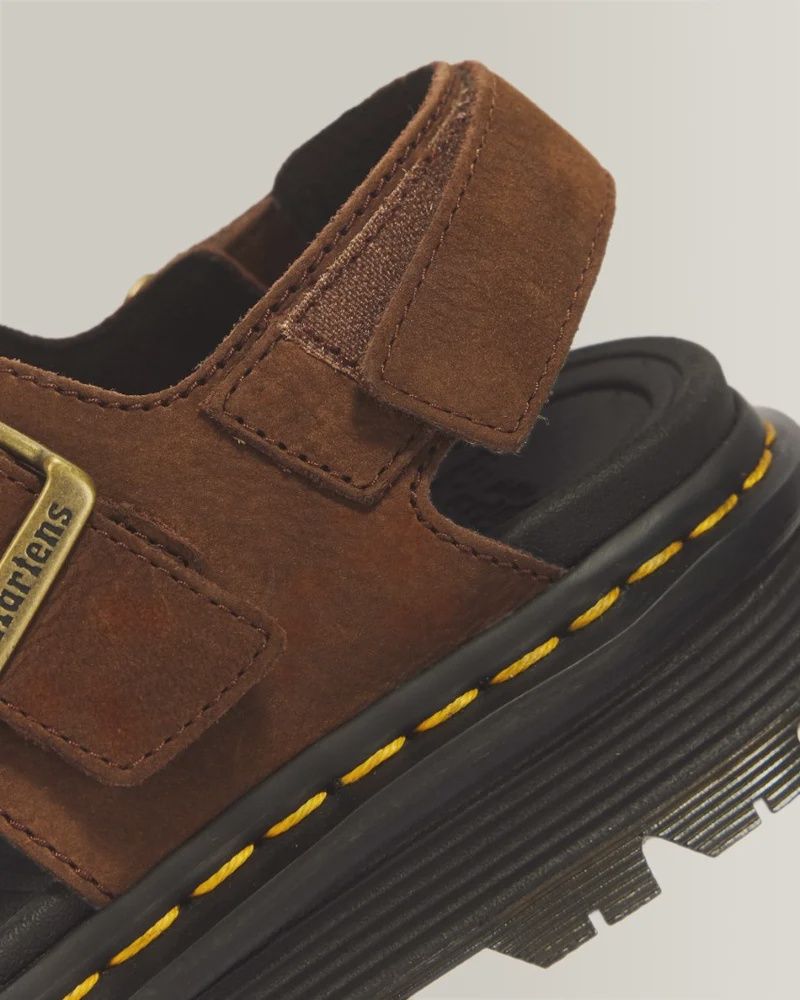 DR MARTENS UNISEX ZEBZAG SANDAL - SEPIA BROWN TUMBLED NUBUCK