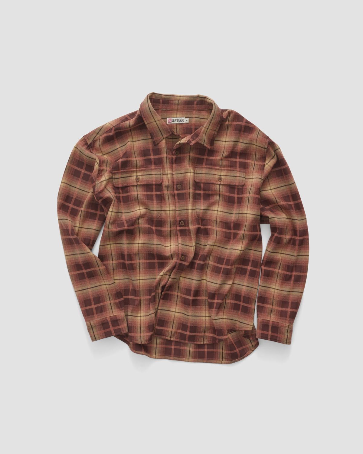 SDOUBLE MENS PASS FLANNEL OVERSHIRT - RUST