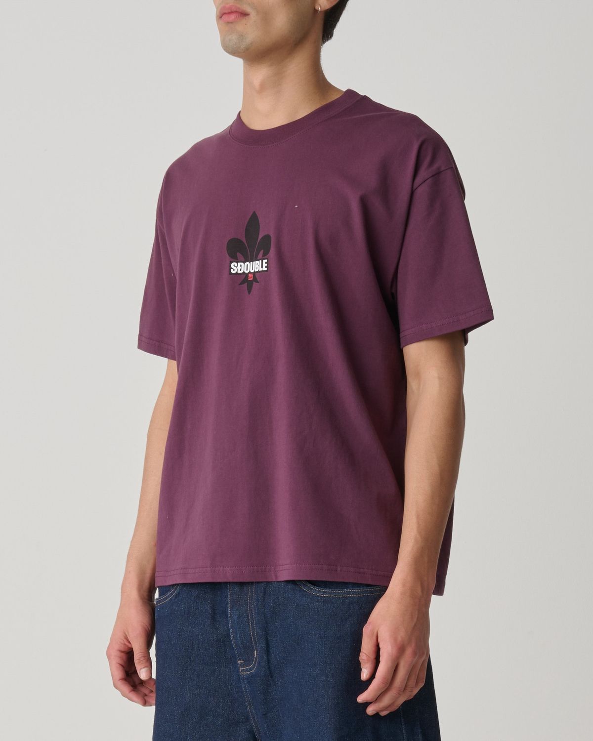 SDOUBLE MENS FLEUR SS TEE - BORDEAUX