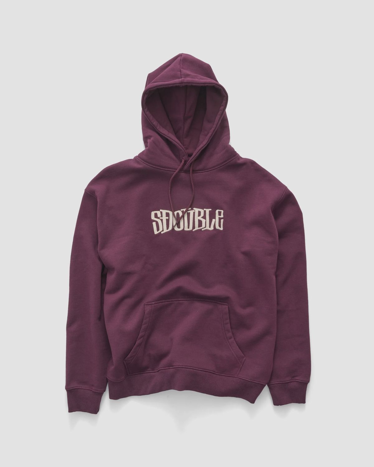SDOUBLE MENS MID BLOCK FLEECE HOOD - BORDEAUX