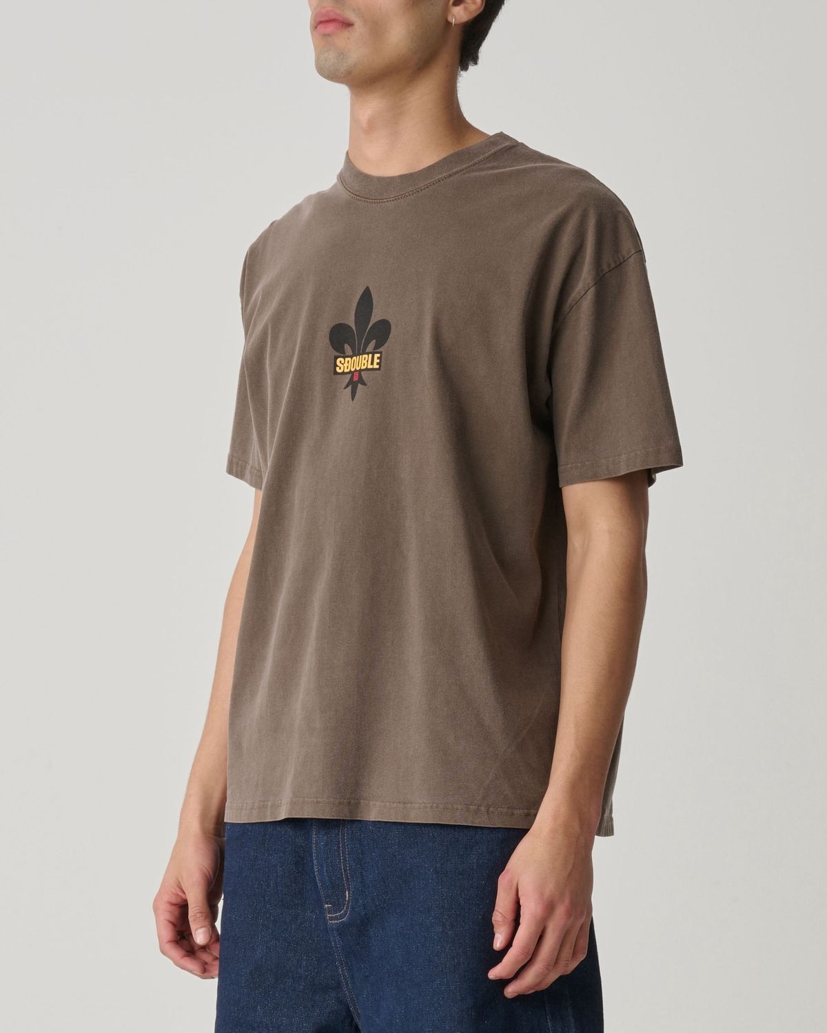 SDOUBLE MENS FLEUR SS TEE - PIGMENT ASH