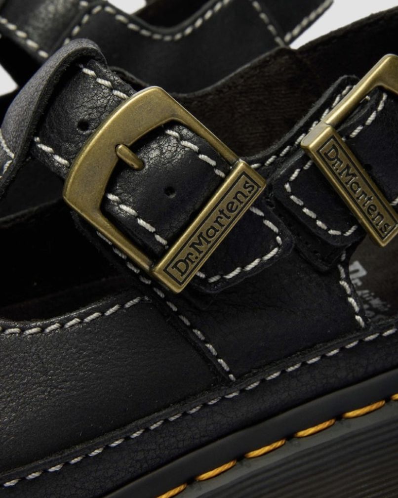 DR MARTENS DUNNET FLOWER SANDAL - BLACK AR ROGUE