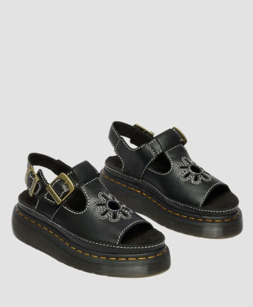 DR MARTENS DUNNET FLOWER SANDAL - BLACK AR ROGUE