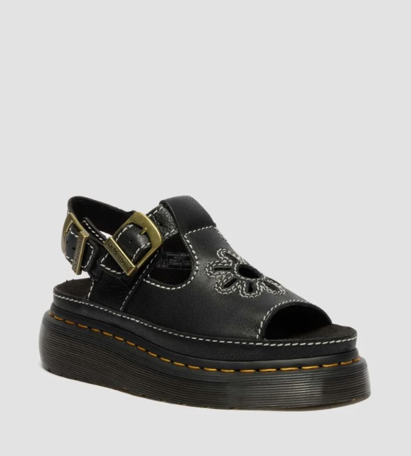 DR MARTENS DUNNET FLOWER SANDAL - BLACK AR ROGUE