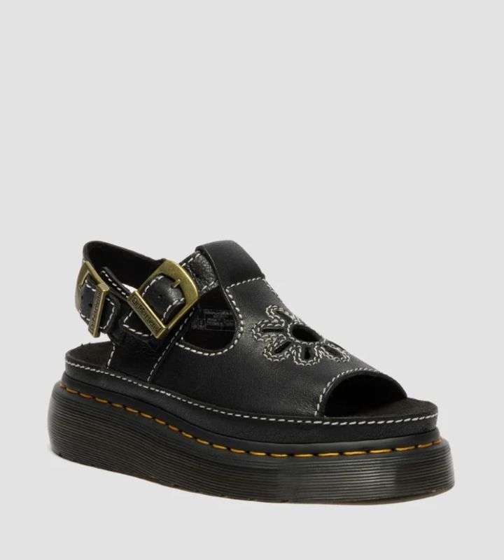 DR MARTENS DUNNET FLOWER SANDAL - BLACK AR ROGUE