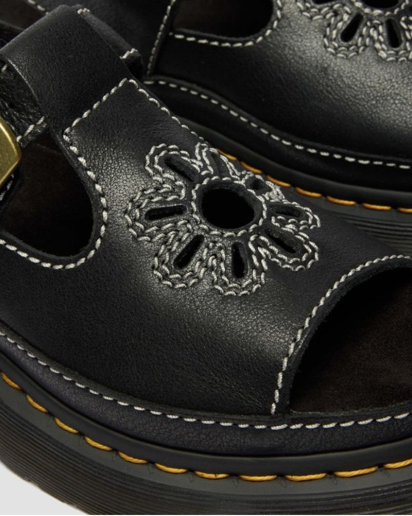 DR MARTENS DUNNET FLOWER SANDAL - BLACK AR ROGUE