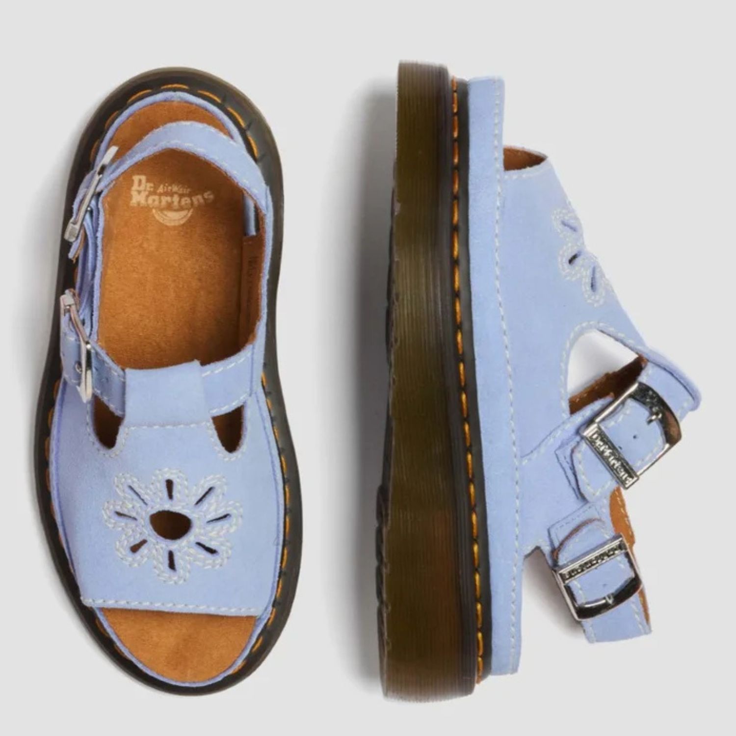 DR MARTENS DUNNET FLOWER SANDAL - CORNFLOWER BLUE EH SUEDE