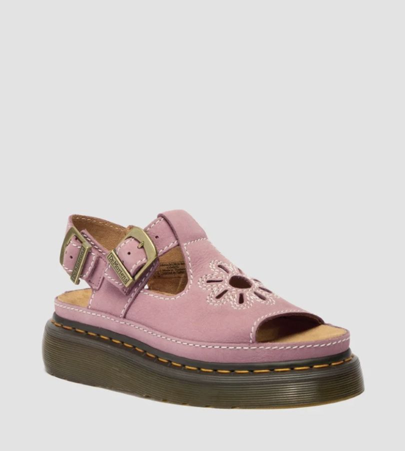 DR MARTENS DUNNET FLOWER SANDAL - DUSTY ROSE MILLED NUBUCK