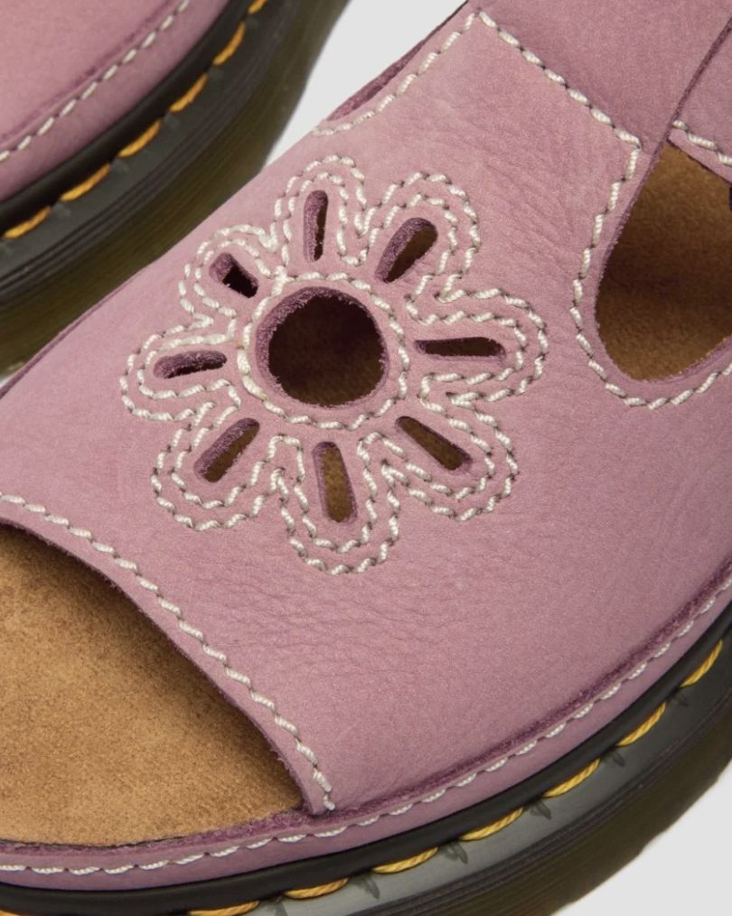 DR MARTENS DUNNET FLOWER SANDAL - DUSTY ROSE MILLED NUBUCK