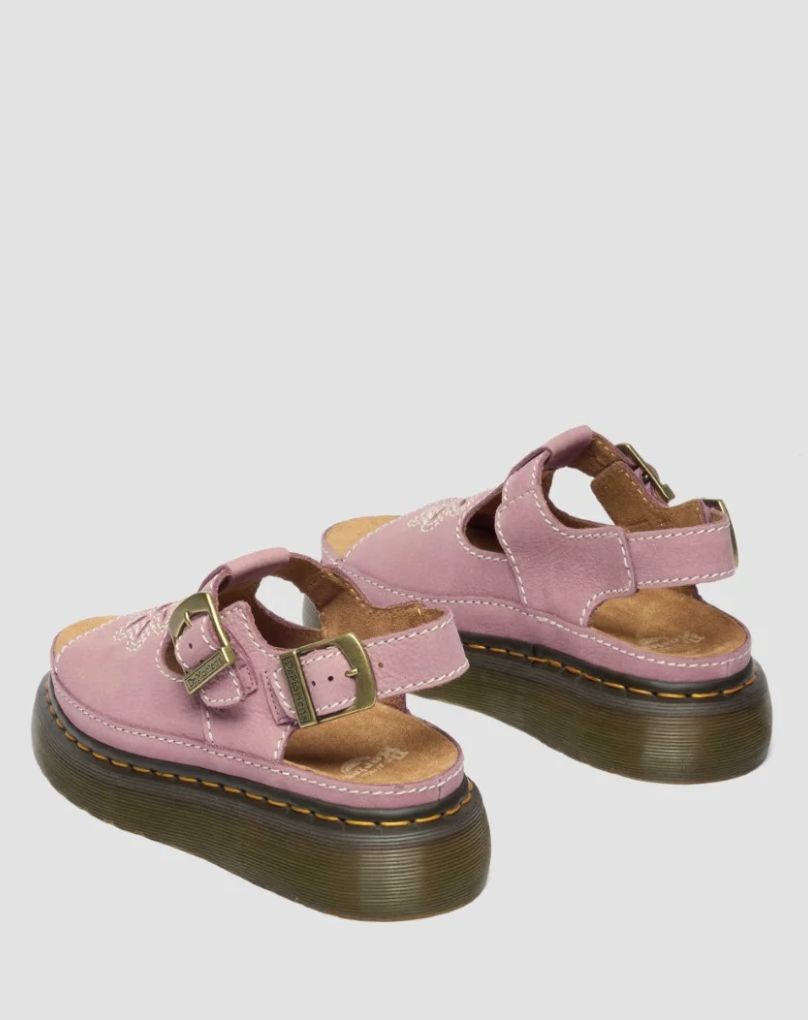 DR MARTENS DUNNET FLOWER SANDAL - DUSTY ROSE MILLED NUBUCK