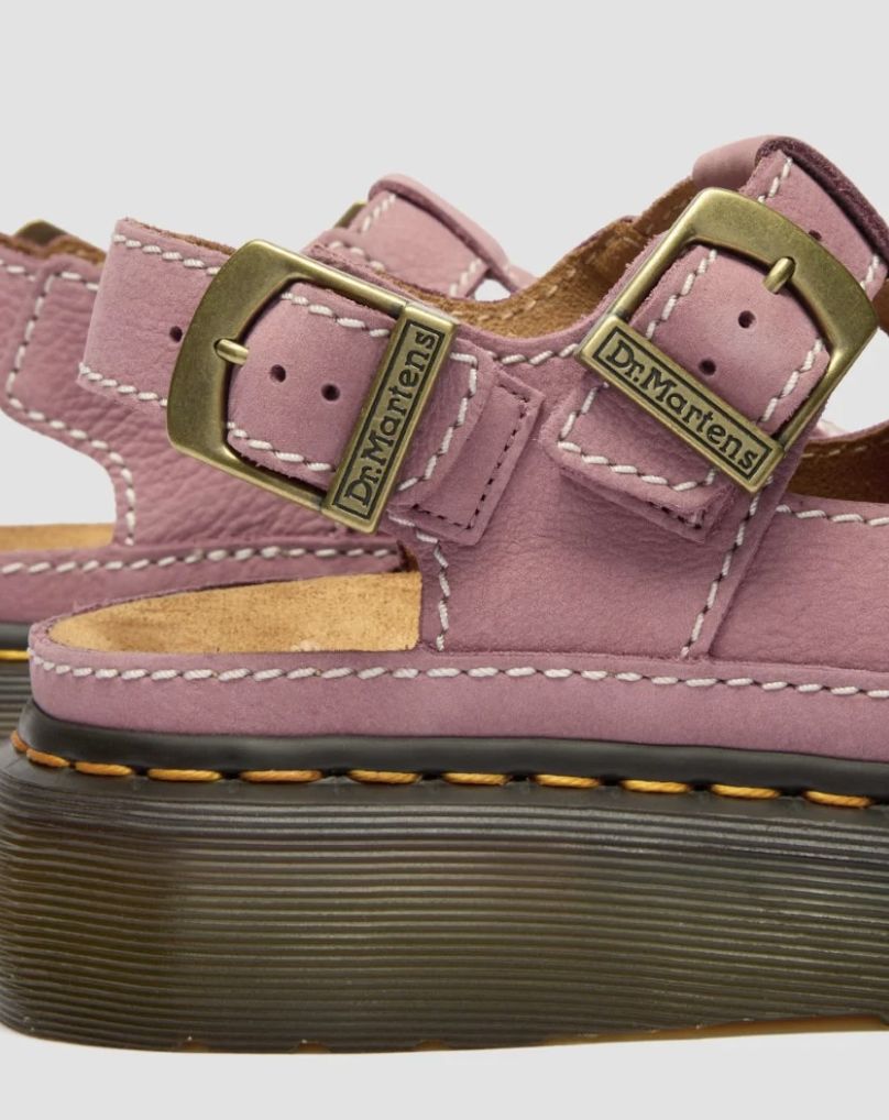DR MARTENS DUNNET FLOWER SANDAL - DUSTY ROSE MILLED NUBUCK