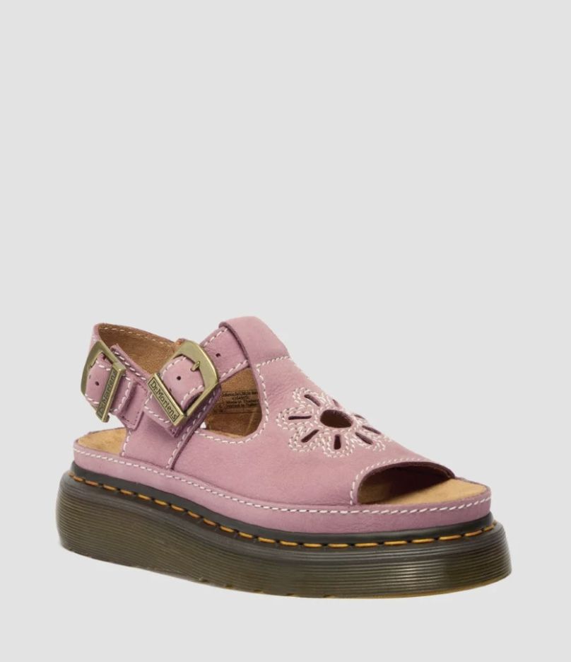DR MARTENS DUNNET FLOWER SANDAL - DUSTY ROSE MILLED NUBUCK