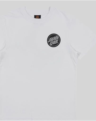 SANTA CRUZ BOYS REVERSE DOT MONO SS TEE - WHITE