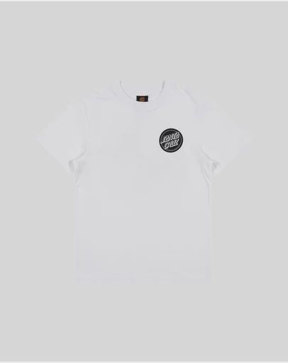 SANTA CRUZ BOYS REVERSE DOT MONO SS TEE - WHITE
