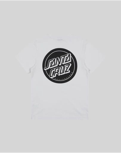 SANTA CRUZ BOYS REVERSE DOT MONO SS TEE - WHITE