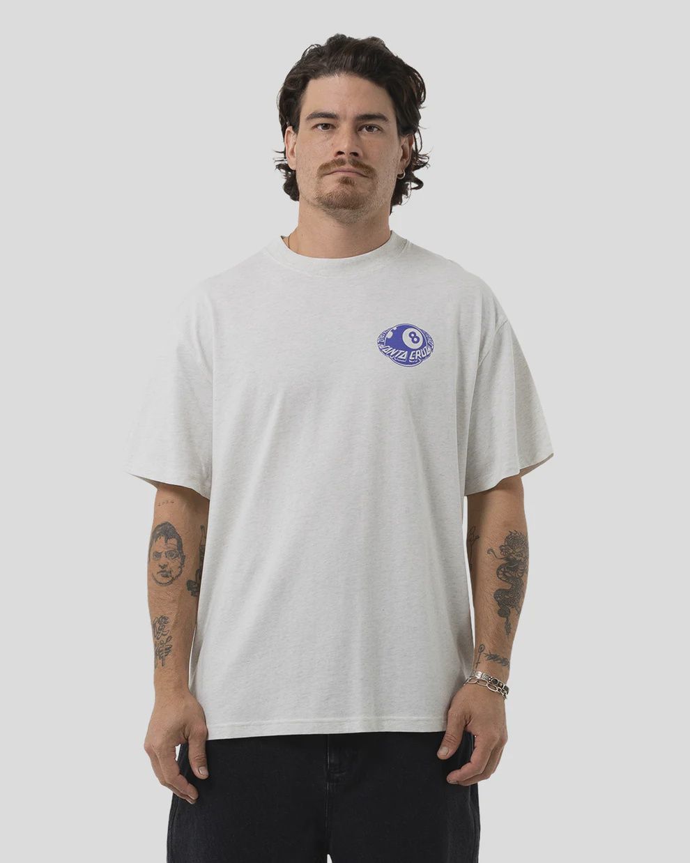 SANTA CRUZ MENS WINKOWSKI EIGHTH PLANET SS TEE - WHITE MARLE