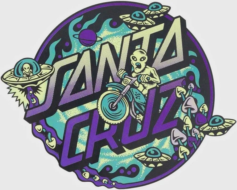 SANTA CRUZ BOYS WINKOWSKI DOPE PLANET 2 DOT STICKER - PURPLE