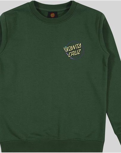 SANTA CRUZ BOYS WINKOWSKI DOPE PLANET 2 DOT SWEATER - DARK GREEN
