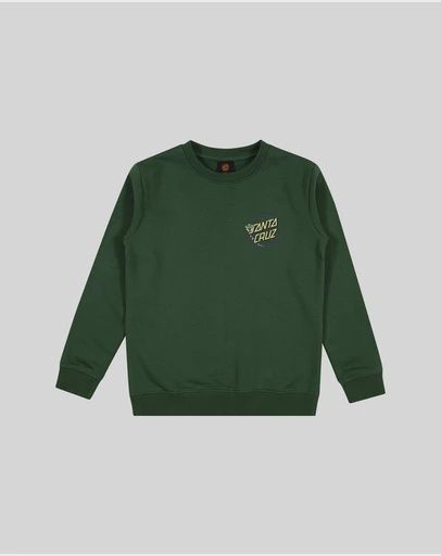 SANTA CRUZ BOYS WINKOWSKI DOPE PLANET 2 DOT SWEATER - DARK GREEN