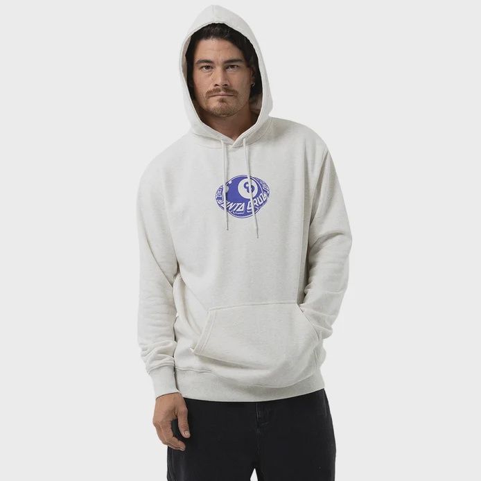 SANTA CRUZ MENS WINKOWSKI EIGHTH PLANET FRONT HOODIE - WHITE MARLE