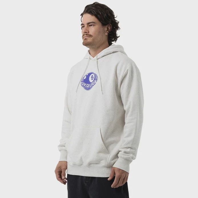 SANTA CRUZ MENS WINKOWSKI EIGHTH PLANET FRONT HOODIE - WHITE MARLE