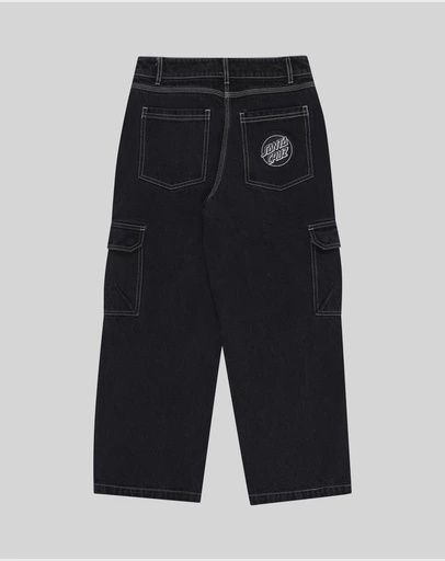 SANTA CRUZ BOYS REVERSE DOT PATCH JEAN - WASHED BLACK