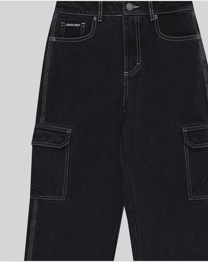 SANTA CRUZ BOYS REVERSE DOT PATCH JEAN - WASHED BLACK