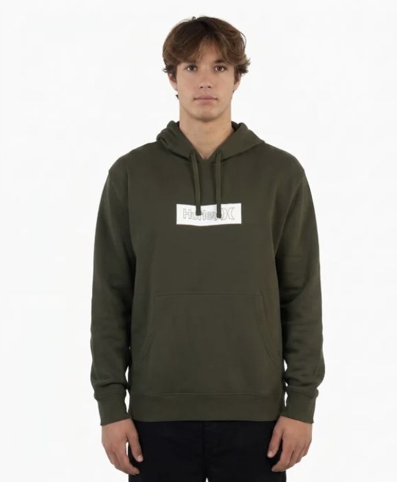 HURLEY MENS O&amp;O OUTLINE BOX HOOD - COLLEGIATE GREEN