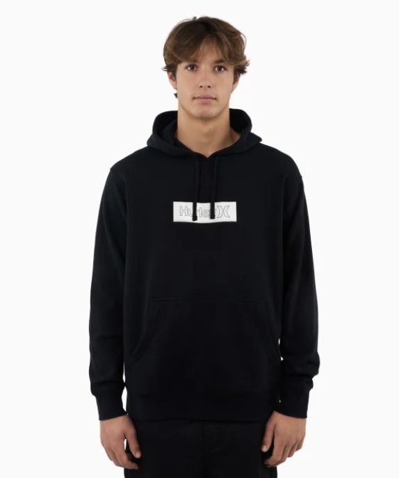 HURLEY MENS O&amp;O OUTLINE BOX HOOD - BLACK