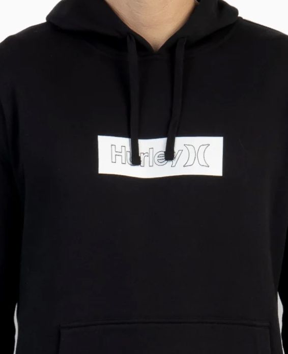 HURLEY MENS O&amp;O OUTLINE BOX HOOD - BLACK