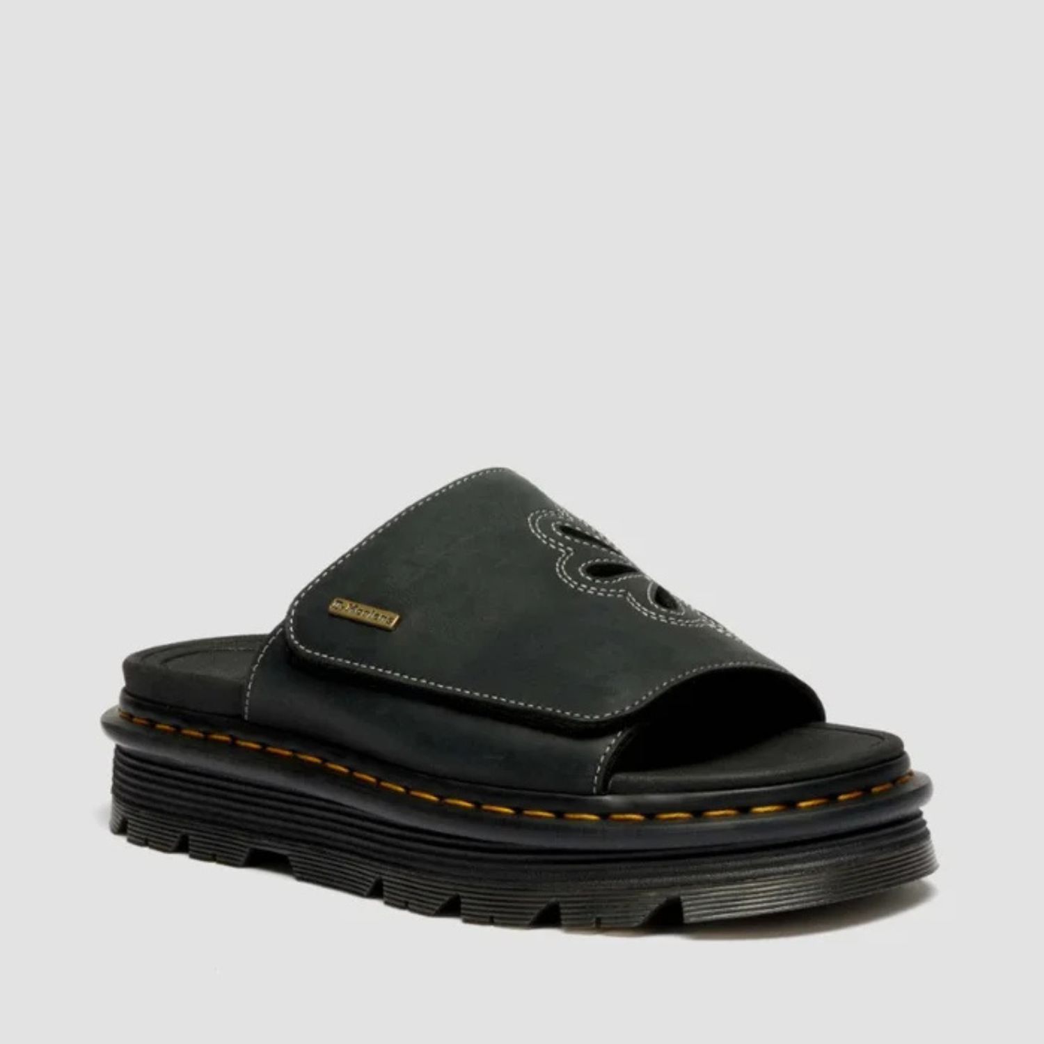 DR MARTENS ZEBZAG DUNNET FLOWER SLIDE- BLACK WYMOMING