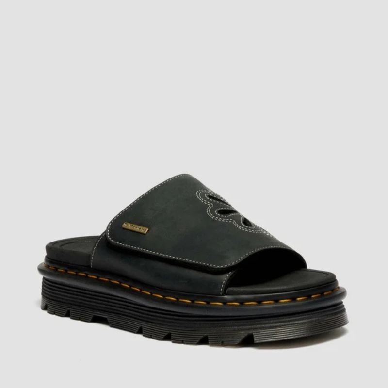 DR MARTENS ZEBZAG DUNNET FLOWER SLIDE- BLACK WYMOMING