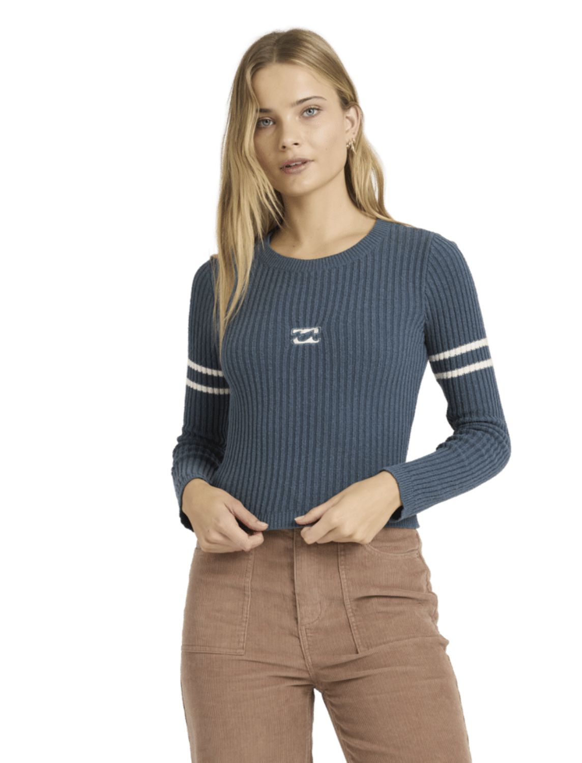 BILLABONG WOMENS REAL SINCE 73 KNIT SWEATER - STORMY