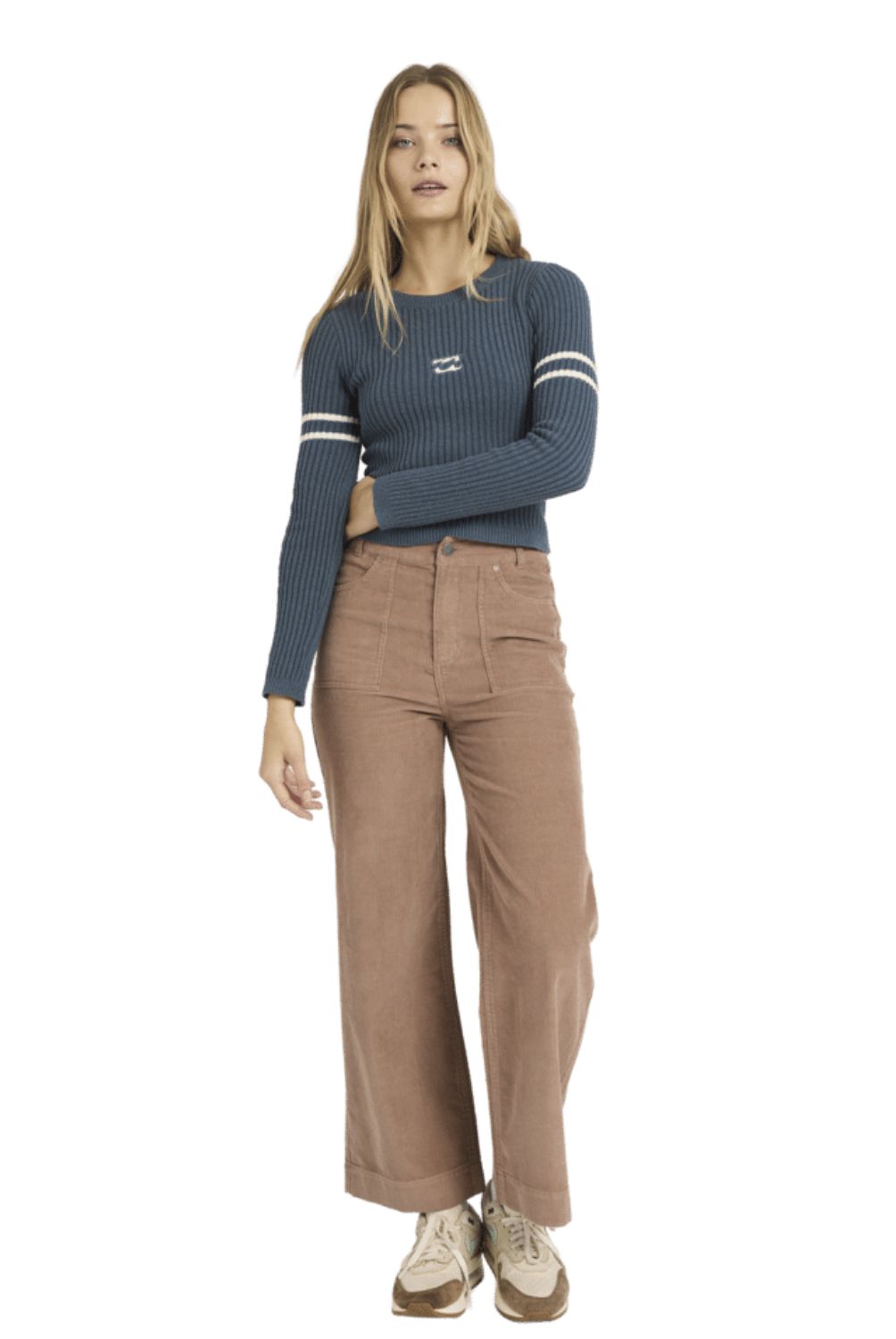 BILLABONG WOMENS REAL SINCE 73 KNIT SWEATER - STORMY