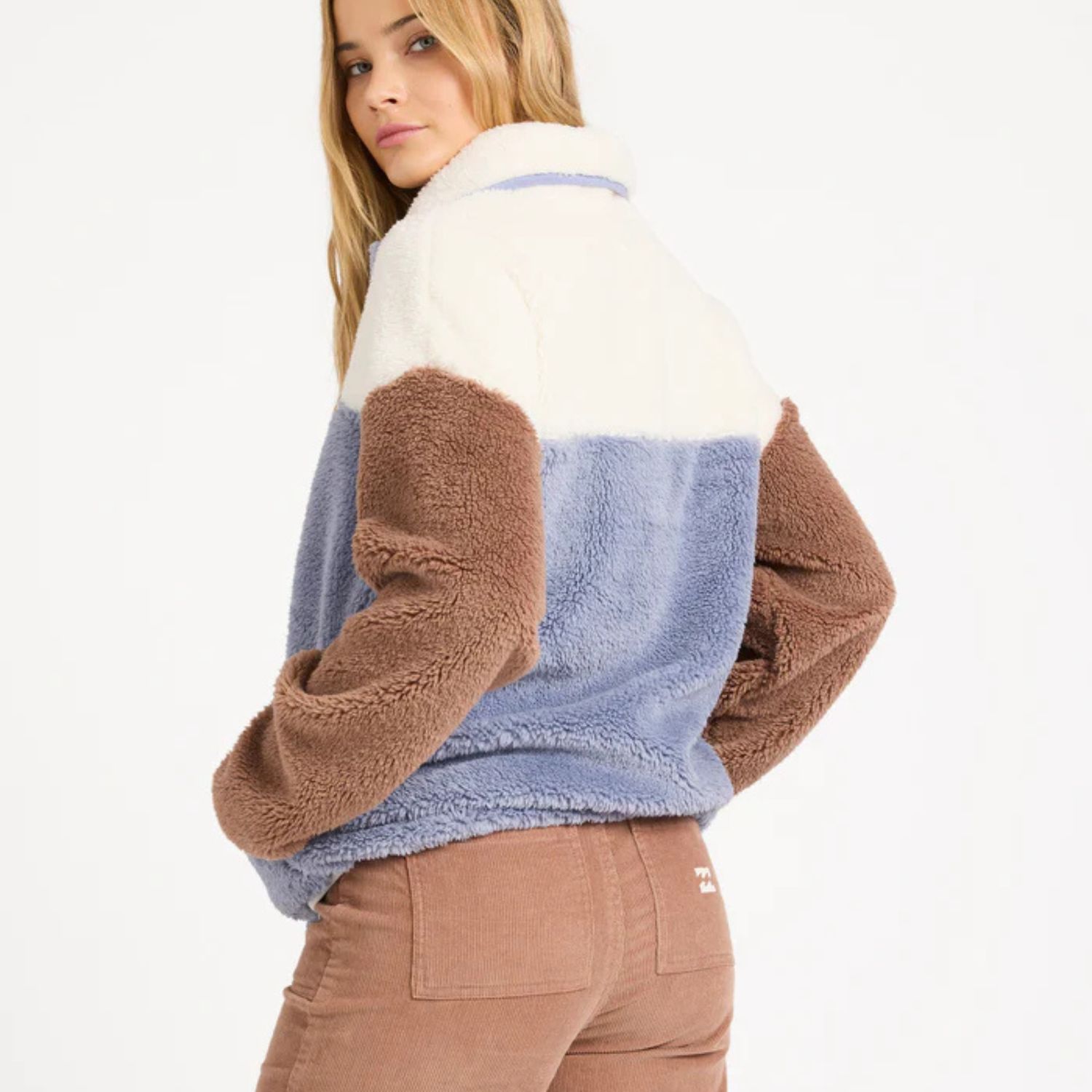 BILLABONG WOMENS VIBES BACK POLARFLEECE PULLOVER - LOW TIDE