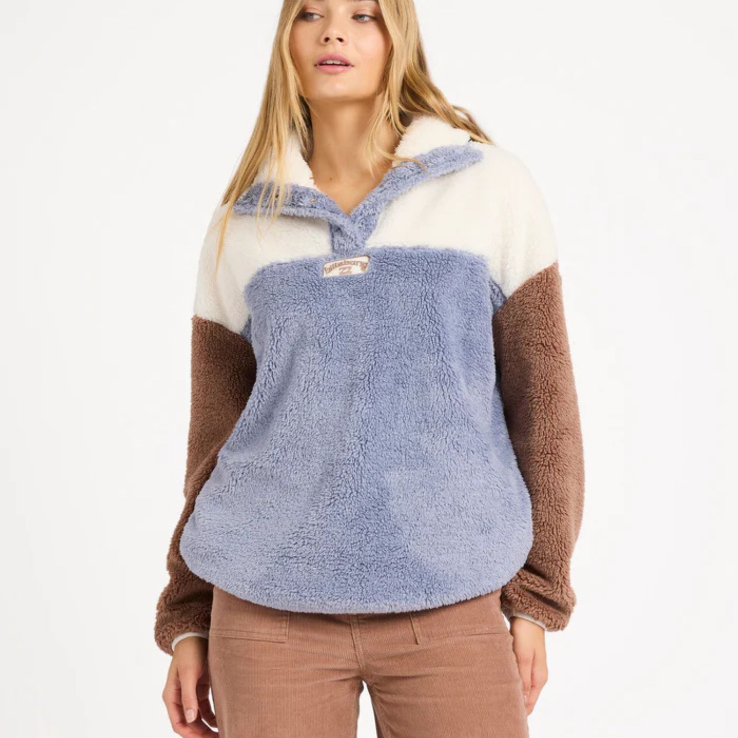 BILLABONG WOMENS VIBES BACK POLARFLEECE PULLOVER - LOW TIDE