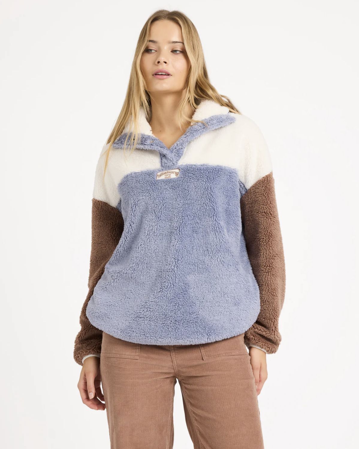 BILLABONG WOMENS VIBES BACK POLARFLEECE PULLOVER - LOW TIDE