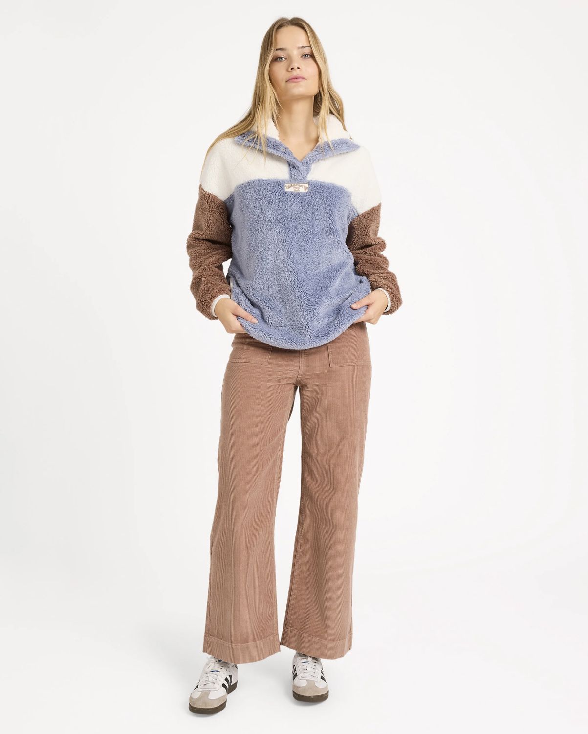 BILLABONG WOMENS VIBES BACK POLARFLEECE PULLOVER - LOW TIDE