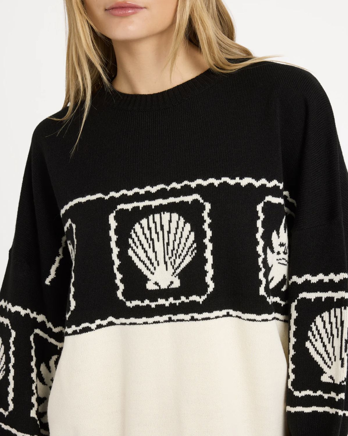 BILLABONG WOMENS SEA SIDE DREAMER KNIT SWEATER - BLACK SANDS
