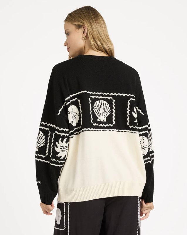 BILLABONG WOMENS SEA SIDE DREAMER KNIT SWEATER - BLACK SANDS