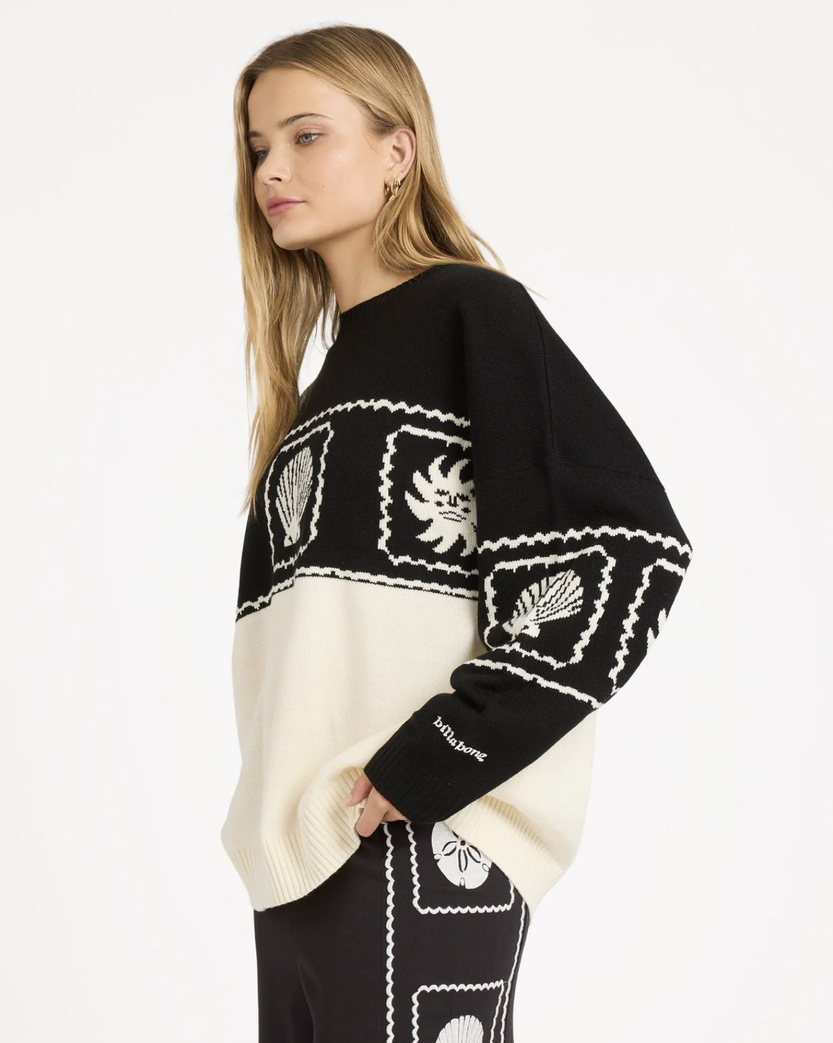 BILLABONG WOMENS SEA SIDE DREAMER KNIT SWEATER - BLACK SANDS