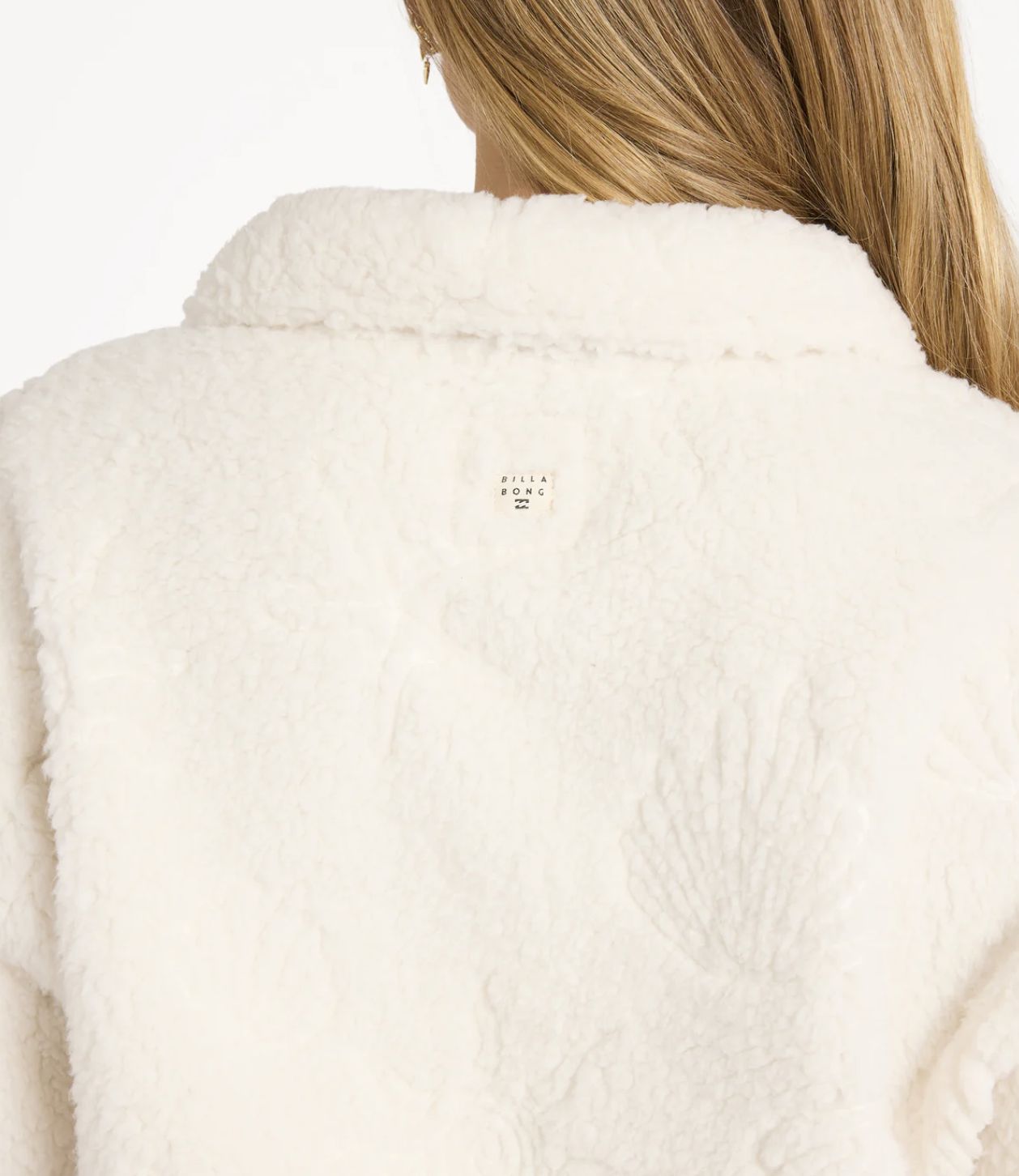 BILLABONG WOMENS RISING TIDES HALF ZIP CREW - SALT CRYSTAL
