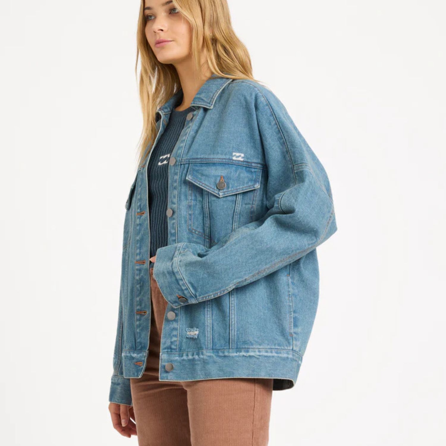 BILLABONG WOMENS COOL TIMES DENIM JACKET - SUN FADED INDIGO