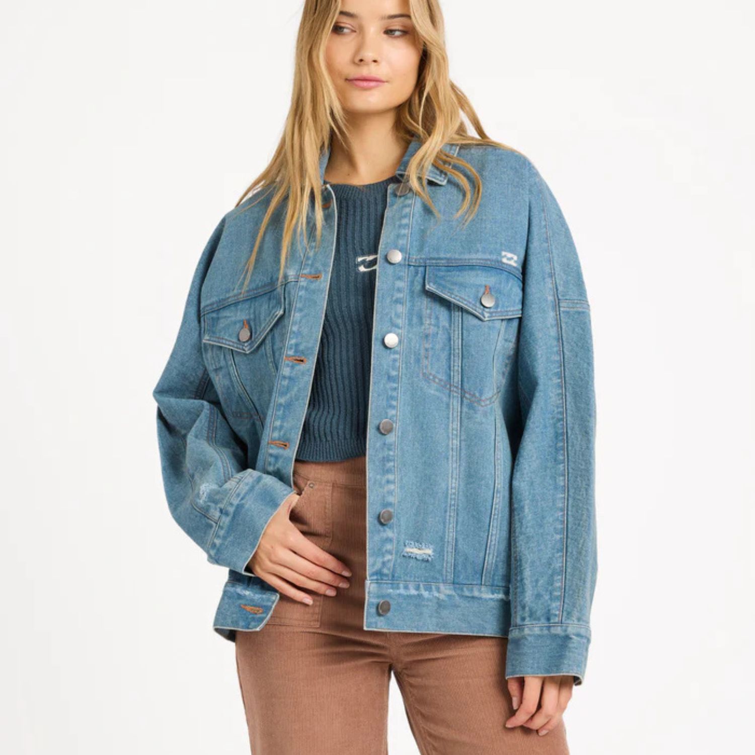 BILLABONG WOMENS COOL TIMES DENIM JACKET - SUN FADED INDIGO