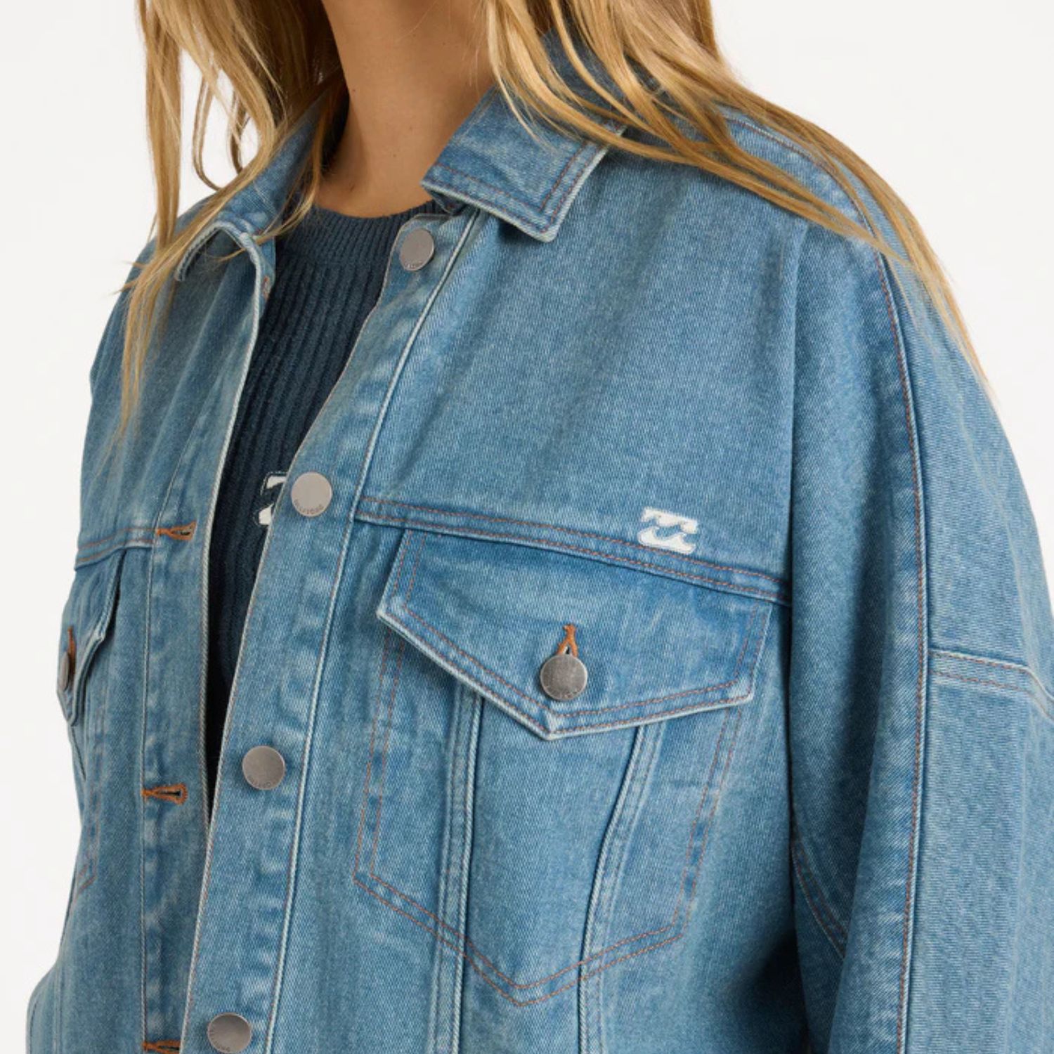 BILLABONG WOMENS COOL TIMES DENIM JACKET - SUN FADED INDIGO