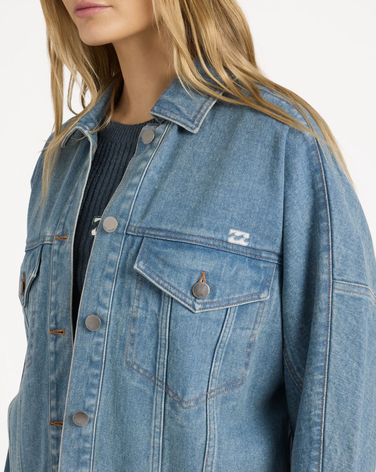 BILLABONG WOMENS COOL TIMES DENIM JACKET - SUN FADED INDIGO