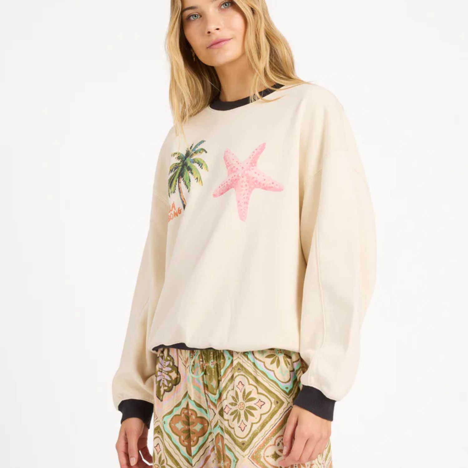 BILLABONG WOMENS FUN PARADISE KENDAL CREW - WHITECAP