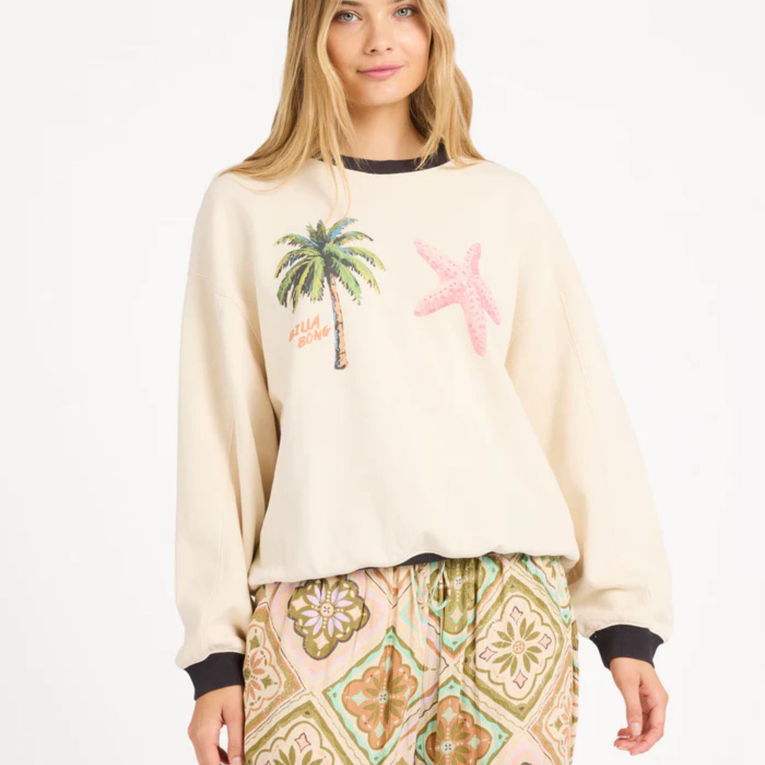 BILLABONG WOMENS FUN PARADISE KENDAL CREW - WHITECAP